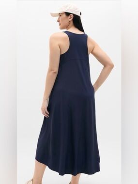 Athleta Presidio Sleeveless Navy Tank Midi Dress - Women 2x